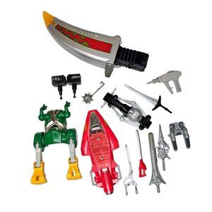 Vintage 90s Bandai‎ Power Ranger Lost Galaxy Megazord Lot Toys Swords Guns